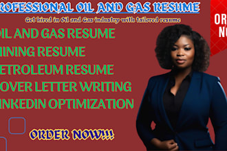 write a professional oil and gas mining resume, engineering and cover letter