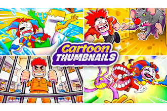 draw cartoon youtube thumbnail for you