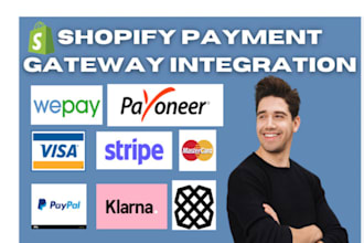 create, integrate paypal, stripe, shopify payment gateway on website