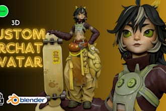 create a well detailed 3d custom vrchat avatar, anime and furry vrchat avatar