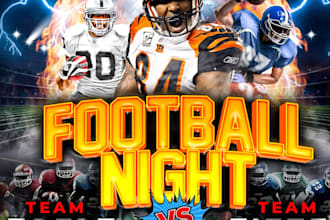 design any sports flyer, church event and all party flyers