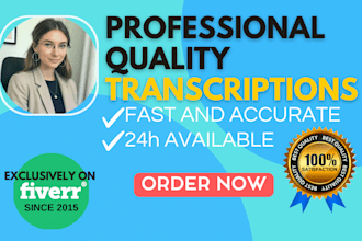 transcribe your audio or video to text in 24 hours