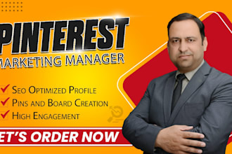 be your pinterest marketing manager with high quality SEO boards and pins
