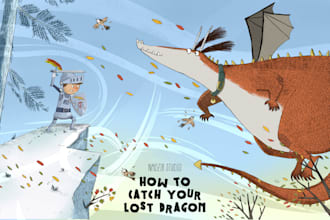 draw whimsical children story book illustration and cover