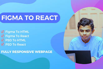 convert, figma to react, tailwind with responsive web page