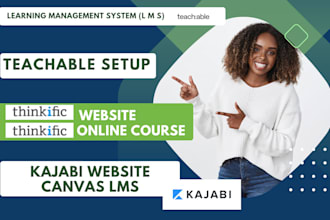 setup kajabi website thinkific learnworlds teachable online course website