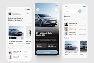develop car rental app, car buying and selling app, car auction app, car trade
