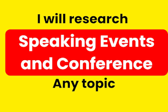 research speaking conferences and events for any topic