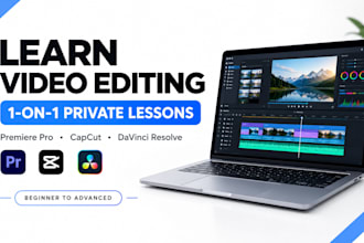 teach you video editing in premiere pro, capcut and davinci resolve