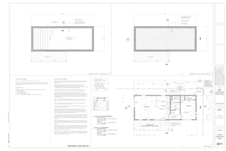 do permit drawings for floor plan, elevation, deck plan with architectural stamp