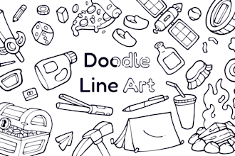 create doodle line art illustration