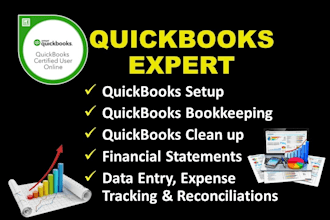 do setup, catch up, clean up, reconciliation and bookkeeping in quickbooks