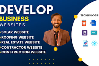 develop a professional website for construction, solar, hvac and roofing