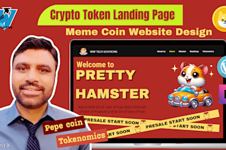 design a cryptocurrency landing page for meme coin token