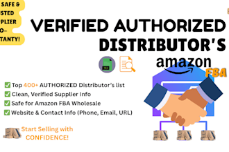 provide 400 authorized amazon fba wholesale distributors and suppliers list