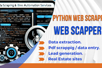 do python web scraping, data scraper, web automation