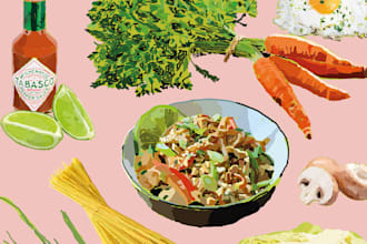 illustrate for you food, fruits, vegetables, beverages