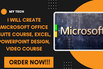 create microsoft office suite course, excel, powerpoint design, video course