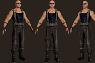 create 3d aaa game character,3d warrior,3d mesh,cc4, daz studio,nsfw,ue5 rig
