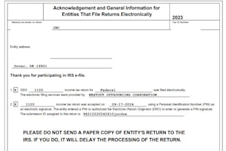 prepare and e file US tax returns for llc, corporate and individual