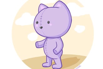 draw a cute cartoon character or animal illustration