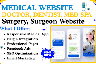 design medical, doctor, dentist, med spa, plastic surgery, surgeon website app