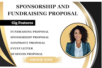 write and design sponsorship proposal, fundraising strategy for your non profit