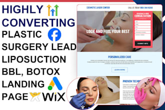 plastic surgery leads botox body contouring bbl landing page semaglutide website