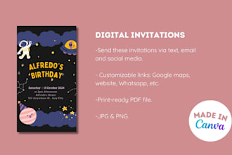 create custom printable and digital invitation designs