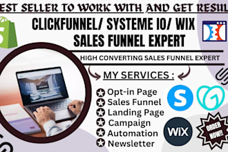clickfunnels sales funnel, systeme io landing page, squarespace sales funnel