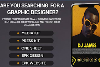 design unique press kit, media kit, epk, one sheet,  press release for musician