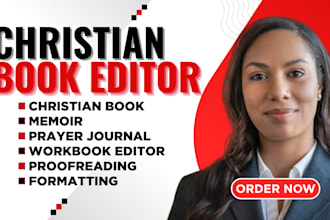 copy edit, format, design christian book, memoir prayer journal daily devotional