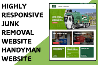 design junk removal website plumbing website roofing cleaning handyman website