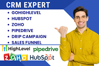 setup gohighlevel integration hubspot CRM  zoho workflow pipedrive automation