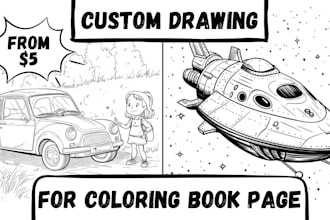 create drawings for coloring book page using ai