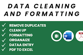 clean, merge, format, split, edit, sort, and organize data in excel