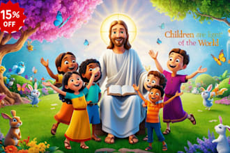 design christian children storybook illustration bible illustration picture book
