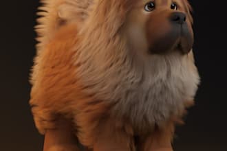 do 3d animal model 3d creatures with realistic fur xgen hair texture and rigging