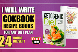 write food recipe for cookbook, formatting, cookbook design for amazon KDP