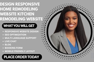 design responsive home remodeling website kitchen, bathroom remodeling website