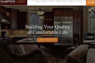design responsive home remodeling website kitchen, bathroom remodeling website