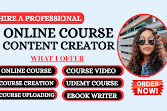 write research online course content, course creation, course video uploading