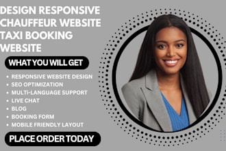 design professional chauffeur business website limousine, taxi booking website