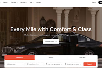 design professional chauffeur business website limousine, taxi booking website