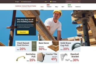 design money making construction materials shopify store building tools website