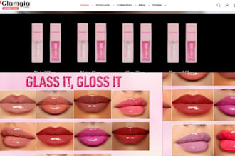 design lip gloss shopify store lip stick store lip gloss beauty website