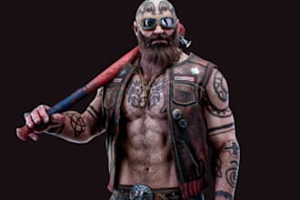 do 3d character modelling for realistic game in unity maya unreal engine zbrush