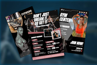 design gym flyer, sports flyer and club flyer, newspaper ad