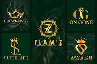 design modern luxury, crown, jewelry, minimalist, diamond shape logo