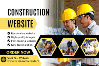 design premium construction website, contractor, hvac, plumbing, roofing website